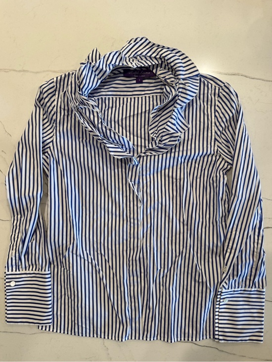 Ralph Lauren Tops - Ralph Lauren Ruffle Collar Button Down, Size 2